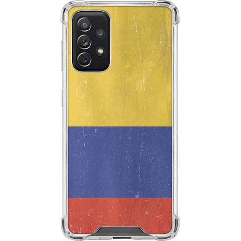 Colombia Flag Distressed Galaxy A72 5G Clear Case